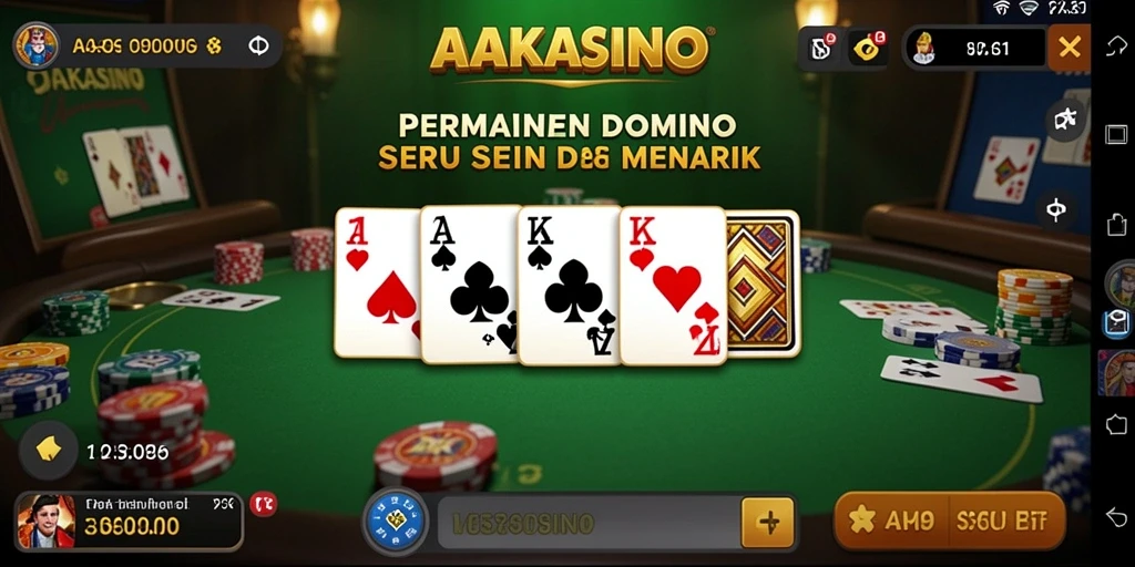 Tampilan permainan AAKASINO yang menarik dan seru saat bermain Domino.