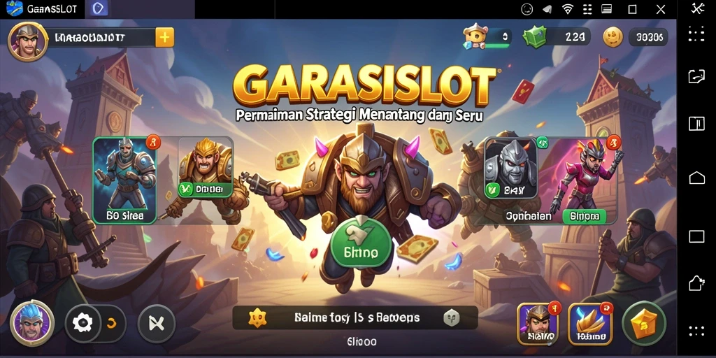 Tangkapan layar GARASISLOT menampilkan aksi strategis yang seru di medan perang.