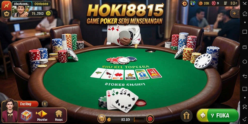 Screenshot HOKI8815 menunjukkan gameplay poker yang seru dan mendebarkan.