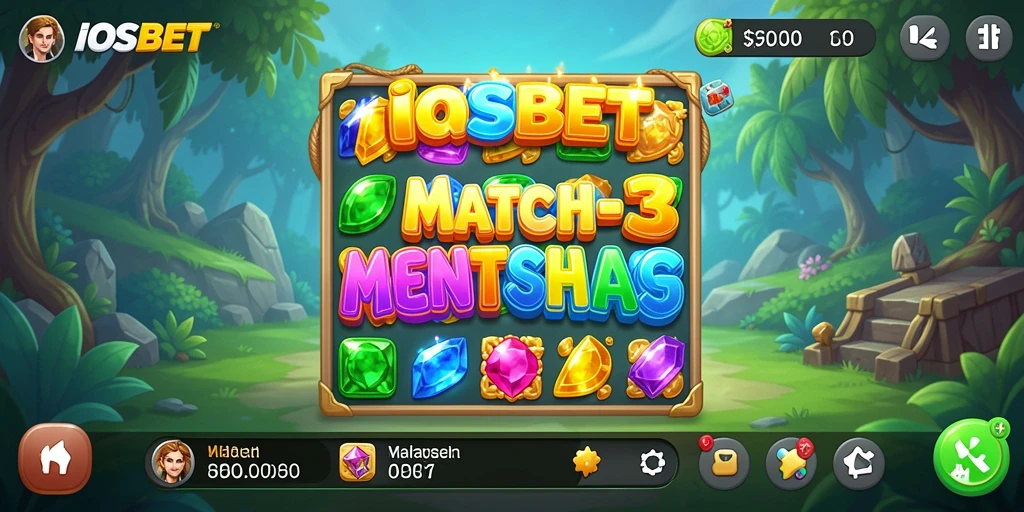 Tampilan gameplay IOSBET yang seru dan penuh warna dalam genre Match-3.