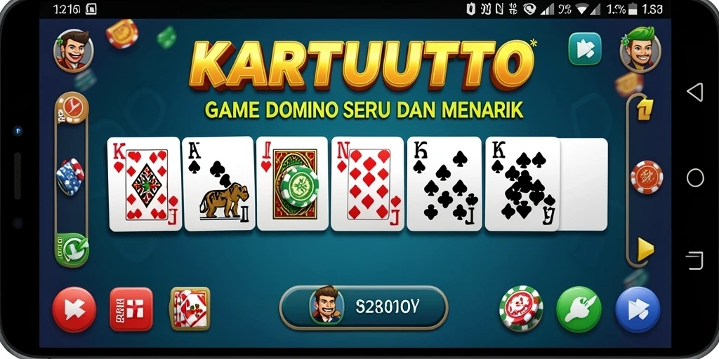 Screenshot KARTUTOTO menunjukkan gameplay Domino yang menyenangkan.