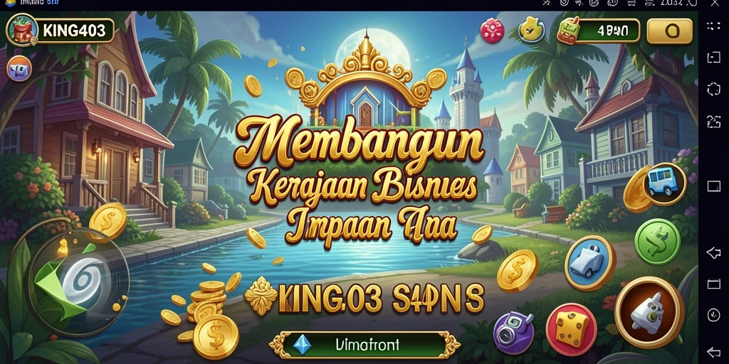Gambaran layar utama KING403 menampilkan pemain mengelola bisnis Tycoon.