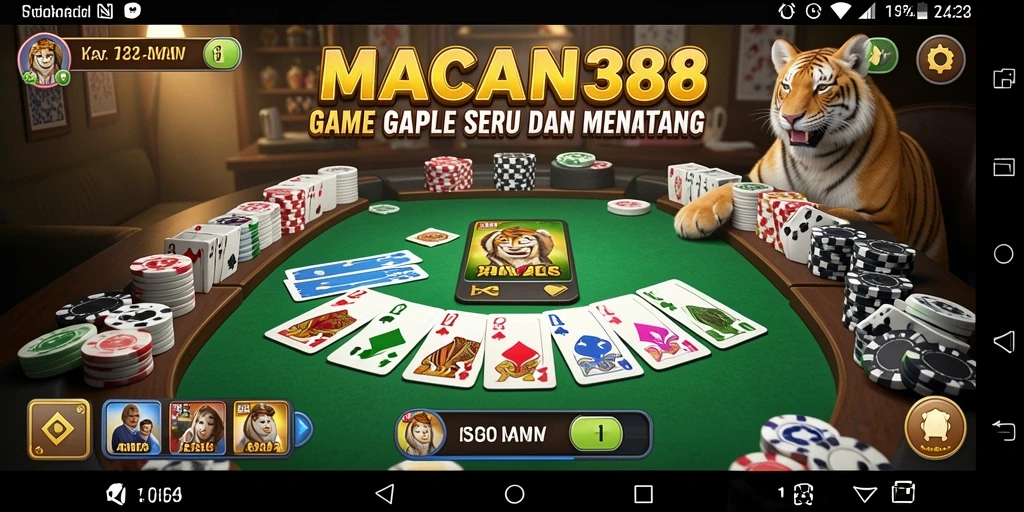 Tampilan menarik dari gameplay Gaple di MACAN388.