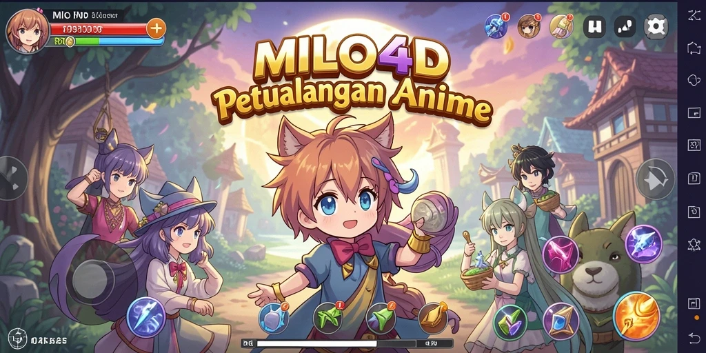 Tampilan permainan <strong>MILO4D</strong> yang penuh warna dan karakter anime ikonik.