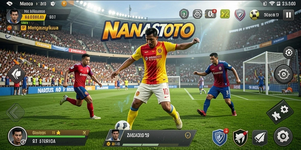 Tampilan permainan olahraga yang menarik dan dinamis.