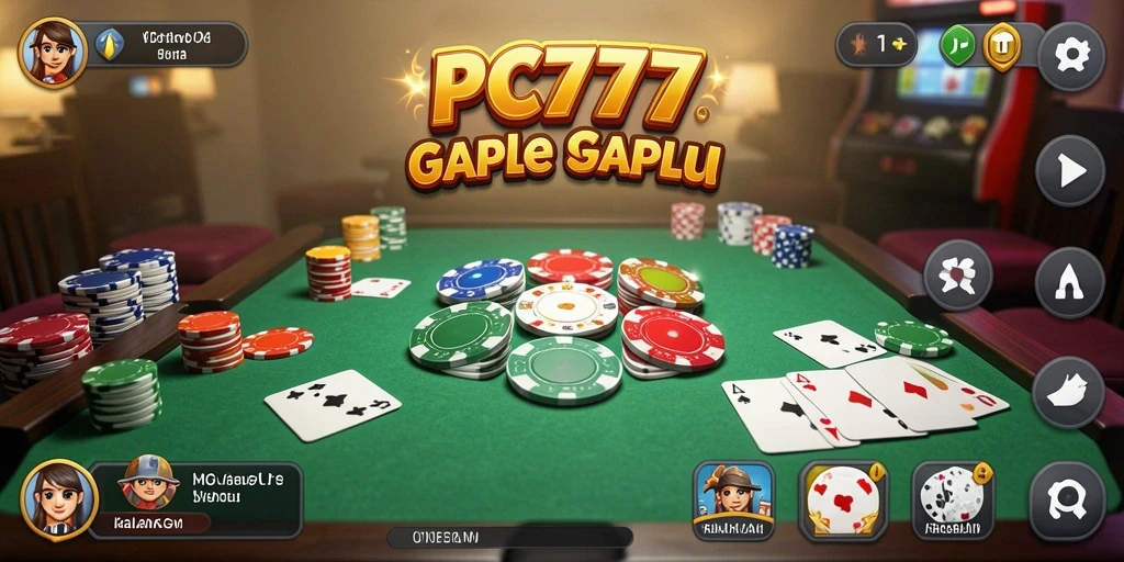 Screenshot PC777 menampilkan gameplay menyenangkan Gaple yang menawan.