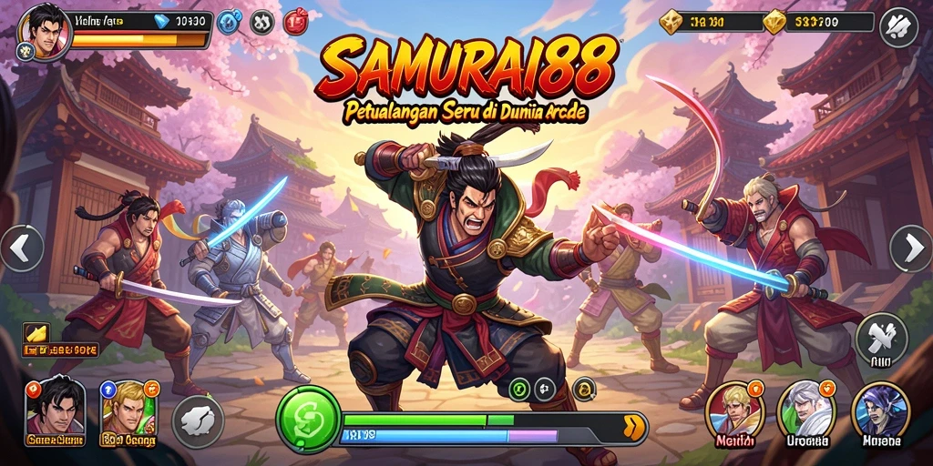 Tangkapan layar utama SAMURAI88 menampilkan aksi seru di dalam permainan Arcade.