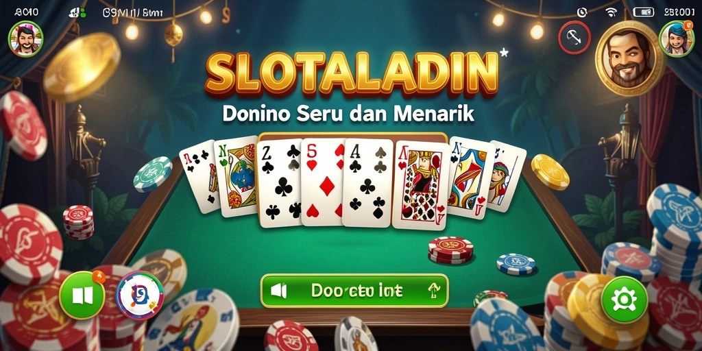 Tampilan permainan Domino yang seru dan mengasyikkan di SLOTALADIN.
