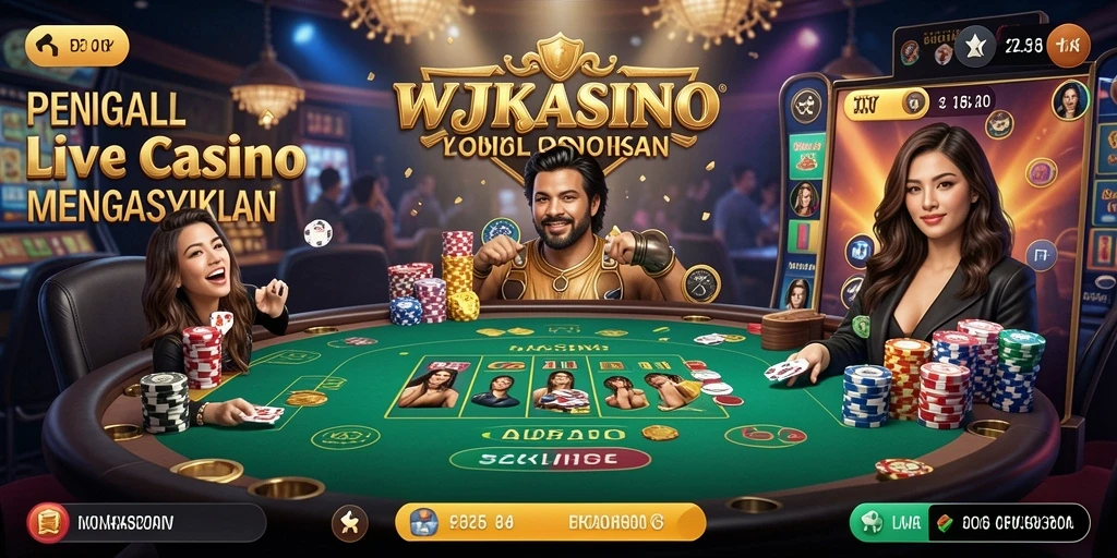 Tampilan permainan Live Casino WJKASINO dengan dealer profesional.